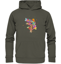 Lade das Bild in den Galerie-Viewer, Buntes Chamäleon  - Organic Hoodie

