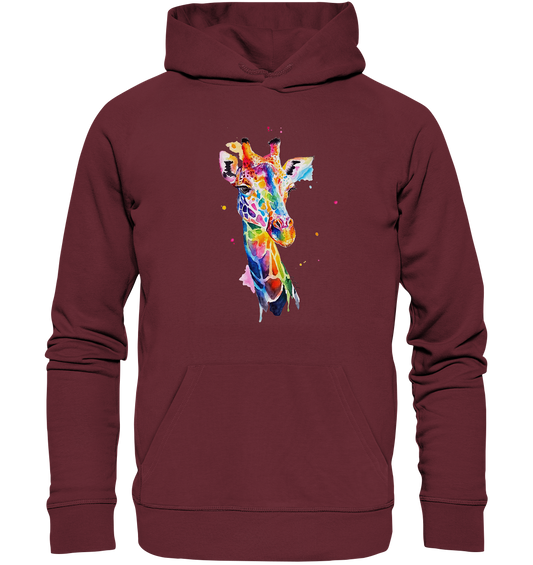 Motiv farbenfrohe Giraffe - Organic Hoodie