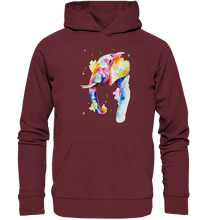 Lade das Bild in den Galerie-Viewer, Bunter Elefant - Organic Hoodie
