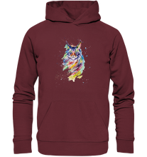 Lade das Bild in den Galerie-Viewer, Bunte Katze - Organic Hoodie
