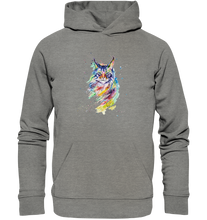 Lade das Bild in den Galerie-Viewer, Bunte Katze - Organic Hoodie
