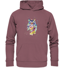 Lade das Bild in den Galerie-Viewer, Bunte Katze - Organic Hoodie
