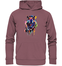 Lade das Bild in den Galerie-Viewer, Bunter schwarzer Wolf - Organic Hoodie
