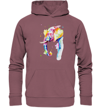 Lade das Bild in den Galerie-Viewer, Bunter Elefant - Organic Hoodie
