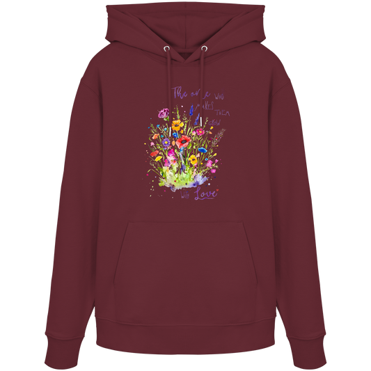 Muttertagsgeschenk - Blumen mit  Spruch - Organic Hoodie