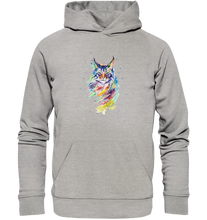 Lade das Bild in den Galerie-Viewer, Bunte Katze - Organic Hoodie

