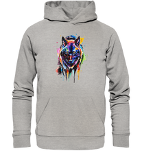 Lade das Bild in den Galerie-Viewer, Bunter schwarzer Wolf - Organic Hoodie
