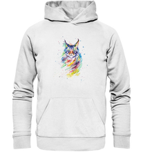 Lade das Bild in den Galerie-Viewer, Bunte Katze - Organic Hoodie
