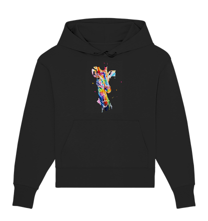Motiv farbenfrohe Giraffe - Organic Oversize Hoodie