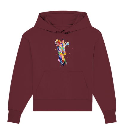 Motiv farbenfrohe Giraffe - Organic Oversize Hoodie