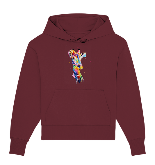 Motiv farbenfrohe Giraffe - Organic Oversize Hoodie