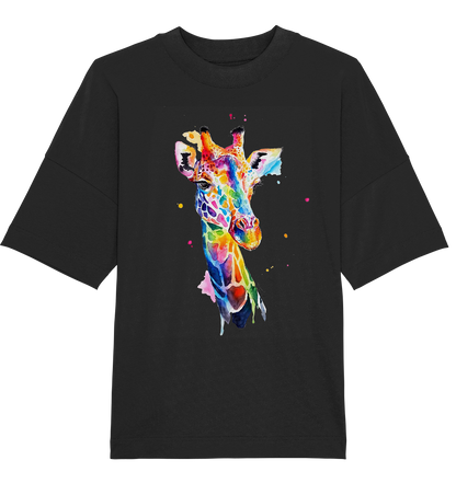 Motiv farbenfrohe Giraffe - Organic Oversize Shirt