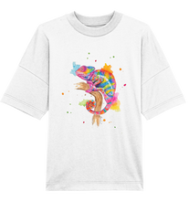 Lade das Bild in den Galerie-Viewer, Buntes Chamäleon  - Organic Oversize Shirt
