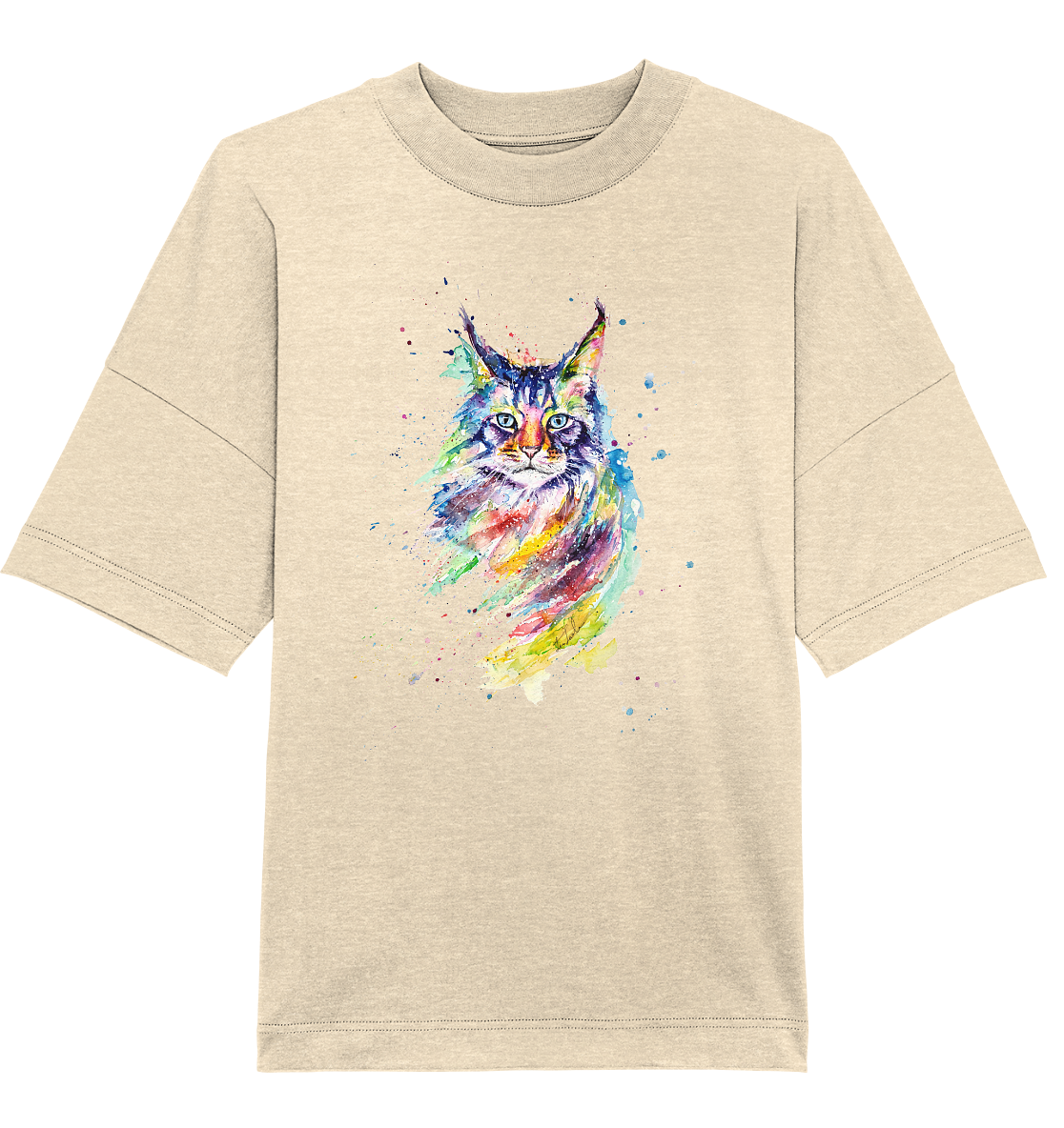 Bunte Katze - Organic Oversize Shirt