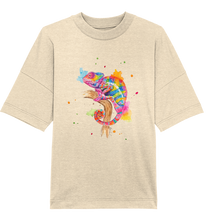 Lade das Bild in den Galerie-Viewer, Buntes Chamäleon  - Organic Oversize Shirt

