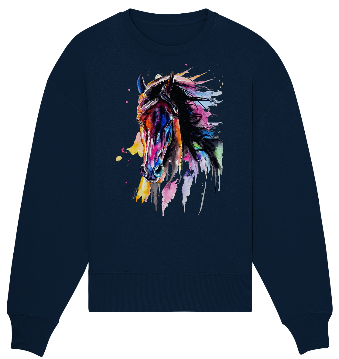 Schwarzes Pferd - Organic Oversize Sweatshirt