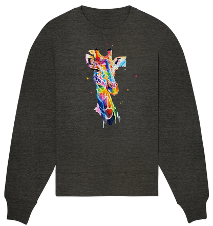 Motiv farbenfrohe Giraffe - Organic Oversize Sweatshirt