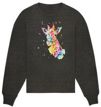 Lade das Bild in den Galerie-Viewer, Bunte Giraffe - Organic Oversize Sweatshirt
