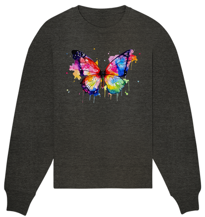 Motiv farbenfroher Schmetterling - Organic Oversize Sweatshirt