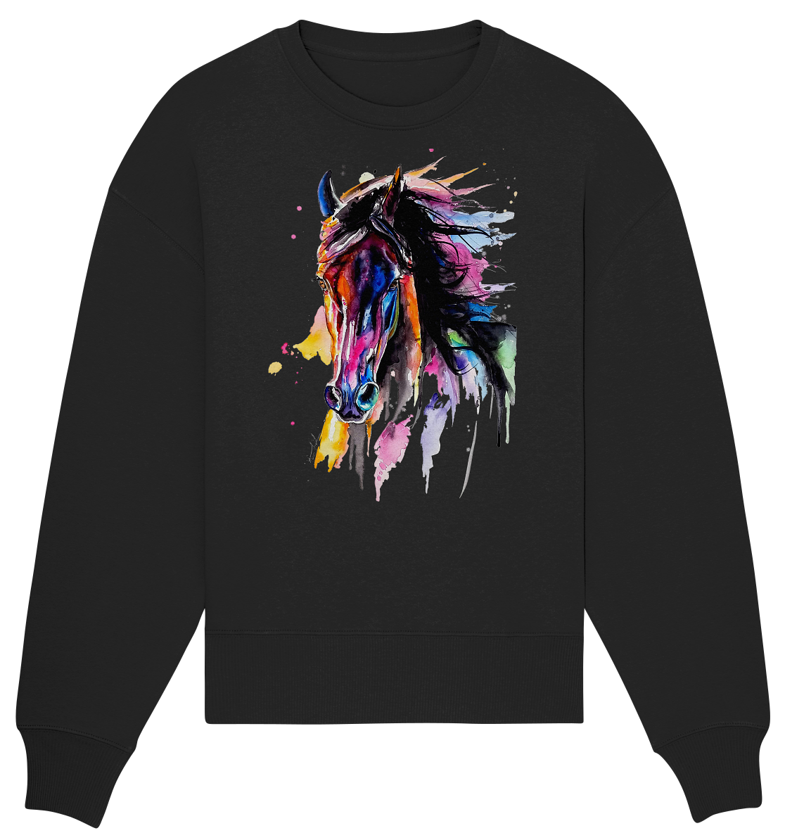Schwarzes Pferd - Organic Oversize Sweatshirt