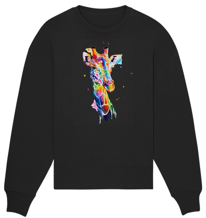 Motiv farbenfrohe Giraffe - Organic Oversize Sweatshirt