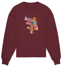 Lade das Bild in den Galerie-Viewer, Buntes Chamäleon  - Organic Oversize Sweatshirt

