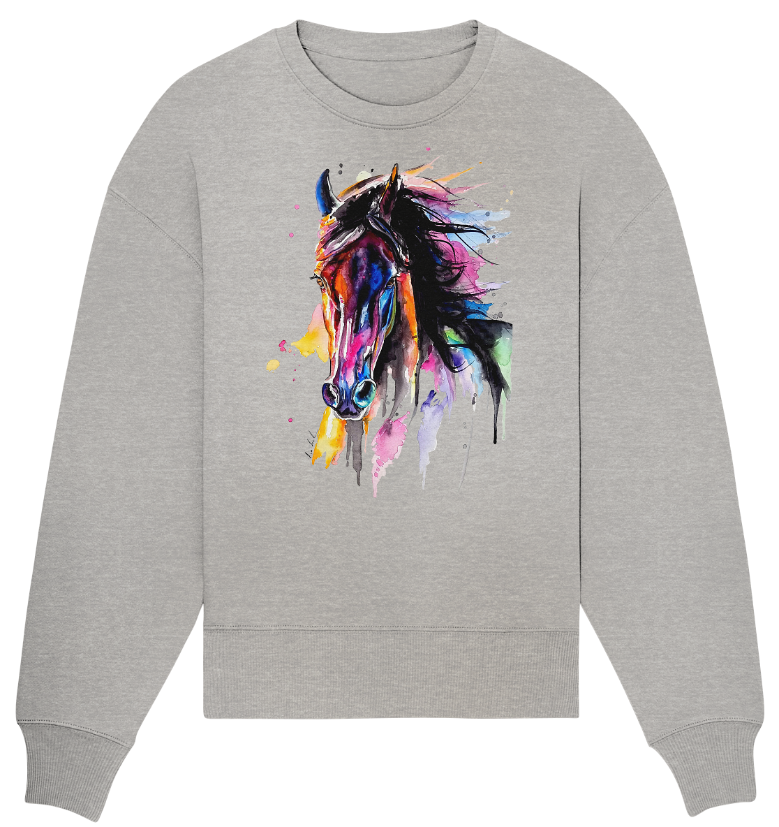 Schwarzes Pferd - Organic Oversize Sweatshirt