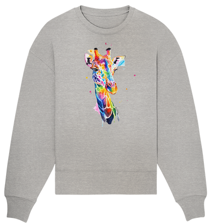 Motiv farbenfrohe Giraffe - Organic Oversize Sweatshirt