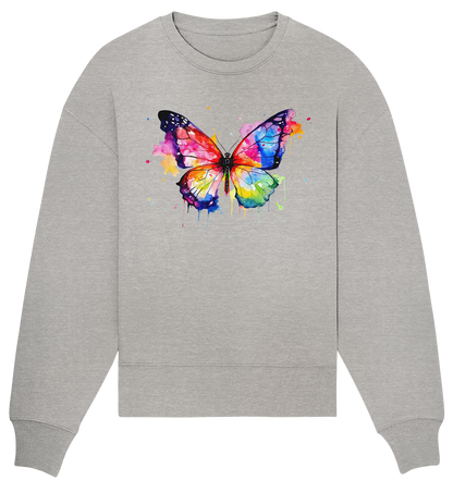 Motiv farbenfroher Schmetterling - Organic Oversize Sweatshirt