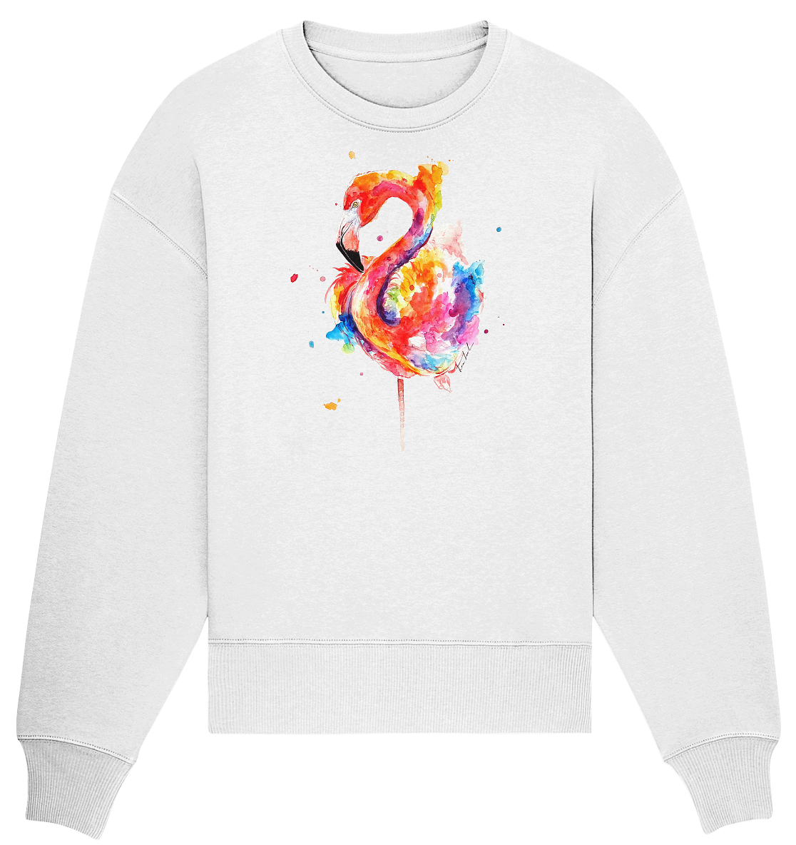 Buntes Flamingo - Organic Oversize Sweatshirt