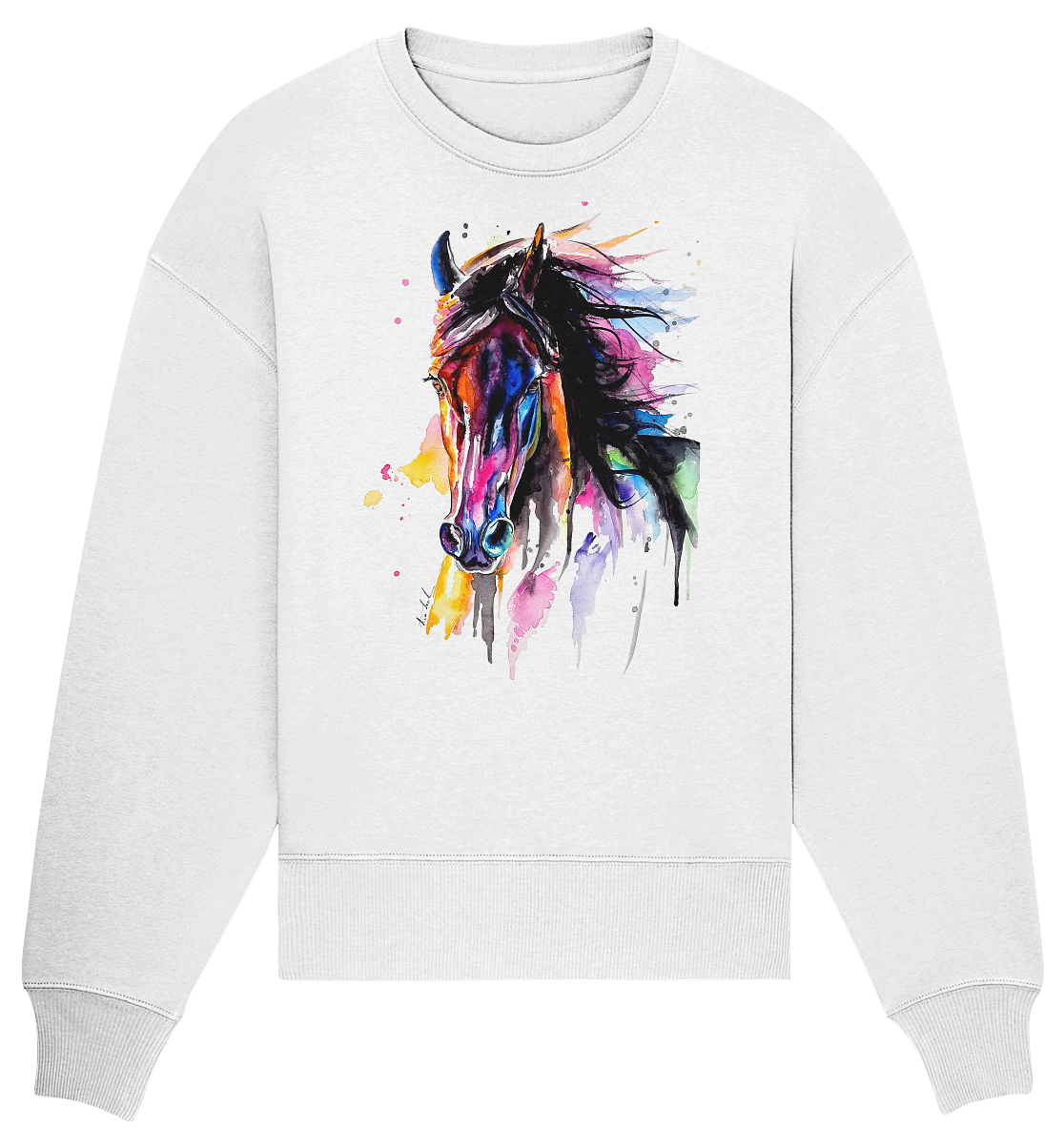 Schwarzes Pferd - Organic Oversize Sweatshirt
