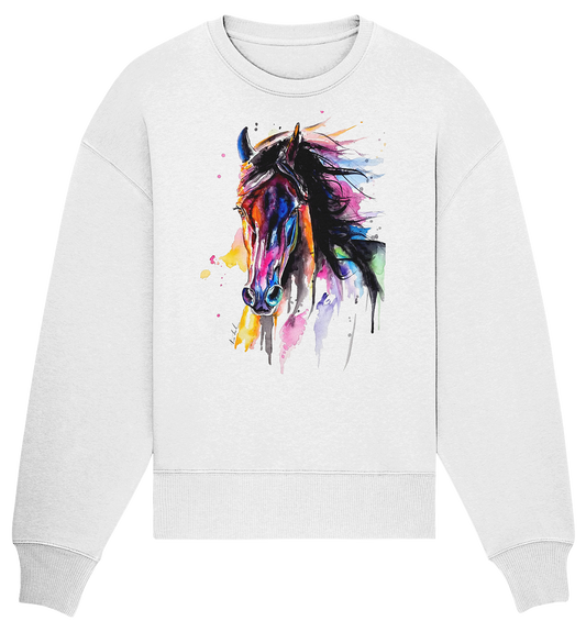Schwarzes Pferd - Organic Oversize Sweatshirt