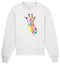 Lade das Bild in den Galerie-Viewer, Bunte Giraffe - Organic Oversize Sweatshirt
