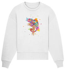 Lade das Bild in den Galerie-Viewer, Buntes Chamäleon  - Organic Oversize Sweatshirt
