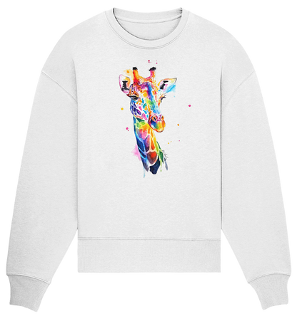 Motiv farbenfrohe Giraffe - Organic Oversize Sweatshirt