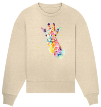 Lade das Bild in den Galerie-Viewer, Bunte Giraffe - Organic Oversize Sweatshirt
