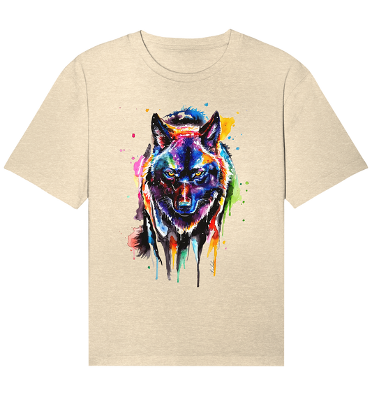 Bunter schwarzer Wolf - Organic Relaxed Shirt