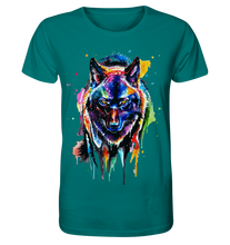 Lade das Bild in den Galerie-Viewer, Bunter schwarzer Wolf - Organic Shirt
