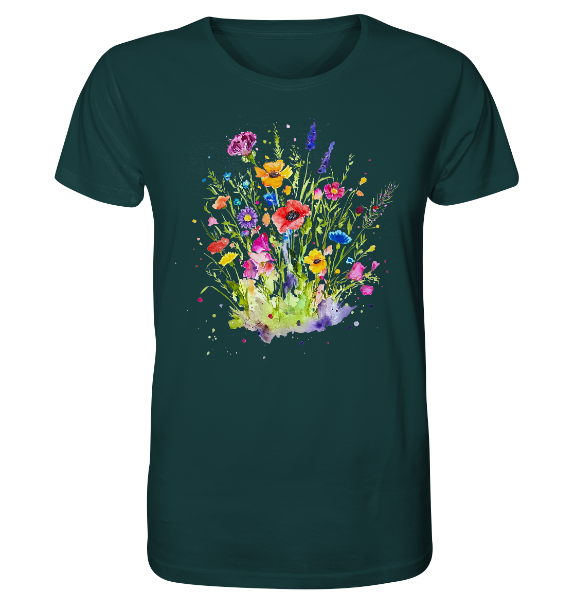 Wildblumen in Aquarell - Organic Shirt
