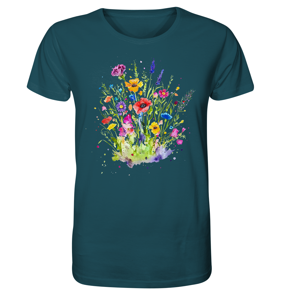 Wildblumen in Aquarell - Organic Shirt