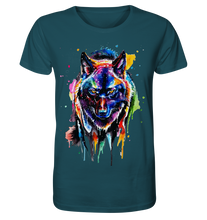 Lade das Bild in den Galerie-Viewer, Bunter schwarzer Wolf - Organic Shirt
