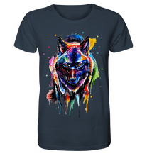 Lade das Bild in den Galerie-Viewer, Bunter schwarzer Wolf - Organic Shirt
