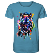 Lade das Bild in den Galerie-Viewer, Bunter schwarzer Wolf - Organic Shirt

