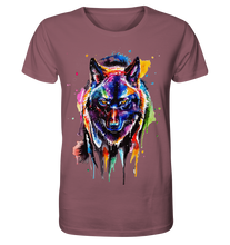 Lade das Bild in den Galerie-Viewer, Bunter schwarzer Wolf - Organic Shirt
