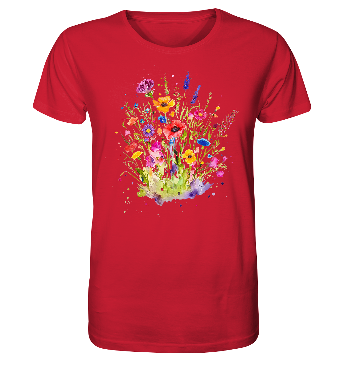 Wildblumen in Aquarell - Organic Shirt