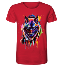 Lade das Bild in den Galerie-Viewer, Bunter schwarzer Wolf - Organic Shirt
