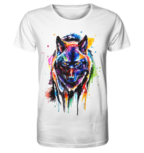Lade das Bild in den Galerie-Viewer, Bunter schwarzer Wolf - Organic Shirt
