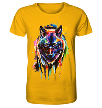 Lade das Bild in den Galerie-Viewer, Bunter schwarzer Wolf - Organic Shirt
