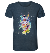 Lade das Bild in den Galerie-Viewer, Bunte Katze - Organic Shirt (meliert)
