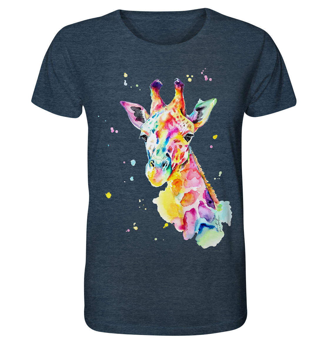 Bunte Giraffe - Organic Shirt (meliert)